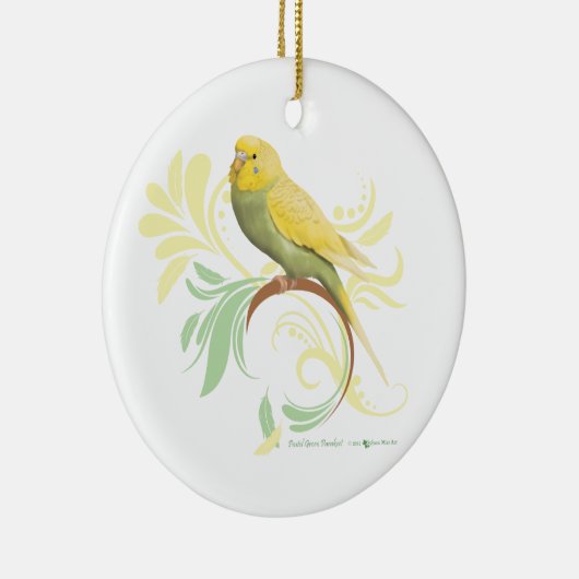 Pastel Green Parakeet Keramisch Ornament (Rechts)
