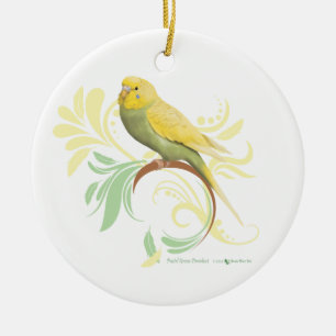 Pastel Green Parakeet Keramisch Ornament