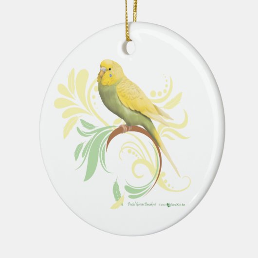 Pastel Green Parakeet Keramisch Ornament (Links)