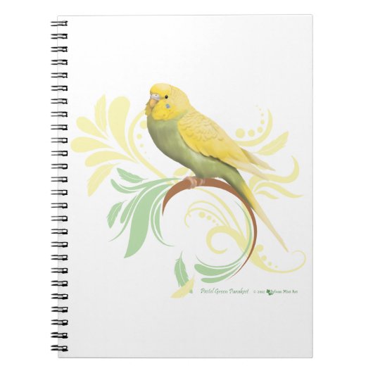 Pastel Green Parakeet Notitieboek (Voorkant)