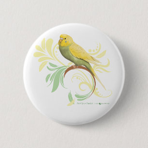 Pastel Green Parakeet Ronde Button 5,7 Cm