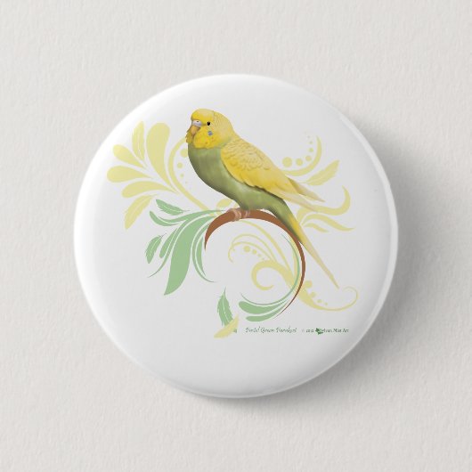 Pastel Green Parakeet Ronde Button 5,7 Cm (Voorkant)