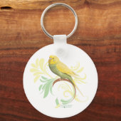 Pastel Green Parakeet Sleutelhanger (Voorkant)