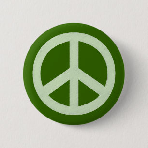 Pastel Green Peace Sign Ronde Button 5,7 Cm