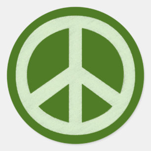 Pastel Green Peace Sign Ronde Sticker