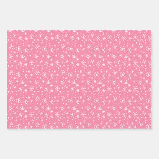 Pastel Green, Pink en Blue Snowflake Holiday Inpakpapier Vel (Voorkant 3)