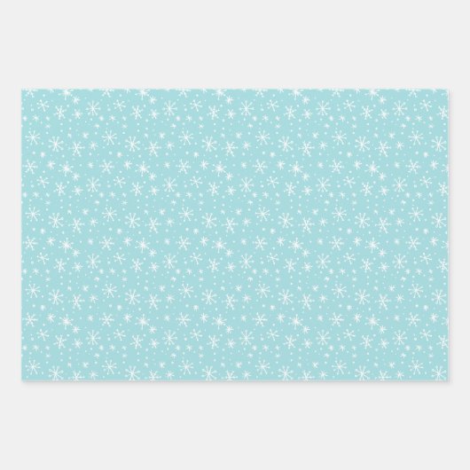 Pastel Green, Pink en Blue Snowflake Holiday Inpakpapier Vel (Voorkant 2)