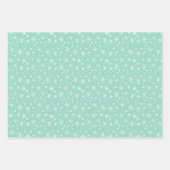 Pastel Green, Pink en Blue Snowflake Holiday Inpakpapier Vel (Voorkant)