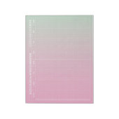 Pastel Green Pink GRID Weekly Planner Minimalist Notitieblok (Linkerzijde)