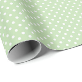 Pastel Green Polka Dots for Spring and Baby Gifts Cadeaupapier