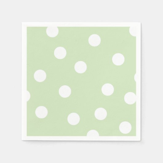 Pastel Green Polka Dotted Napkins Servetten (Voorkant)