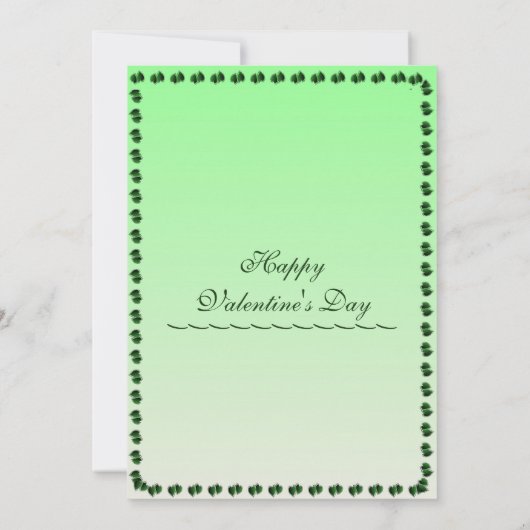 Pastel Green Raining Hearts Valentijnsdag Party Kaart (Achterkant)