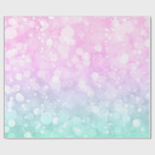 Pastel Green & Roze Glam Bokeh Glitter & Sparkles Cadeaupapier (Vlak)