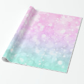 Pastel Green & Roze Glam Bokeh Glitter & Sparkles Cadeaupapier (Uitgerold)
