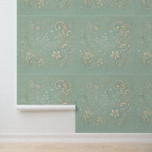 Pastel Green Shade Floral Motief