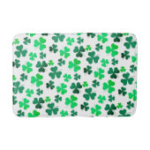 Pastel Green Shamrock Clover Leaf op White Elegant Badmat (Voorkant)