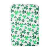 Pastel Green Shamrock Clover Leaf op White Elegant Badmat (Voorkant Verticaal)
