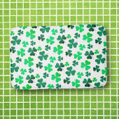Pastel Green Shamrock Clover Leaf op White Elegant Badmat