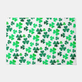 Pastel Green Shamrock Clover Leaf op White Elegant Deurmat (Voorkant)