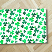 Pastel Green Shamrock Clover Leaf op White Elegant Deurmat