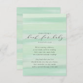 Pastel Green Stripes Book for Baby Kaart (Voorkant / Achterkant)