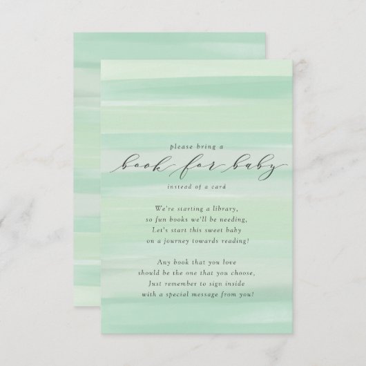 Pastel Green Stripes Book for Baby Kaart (Voorkant / Achterkant)