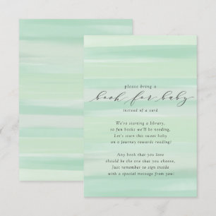 Pastel Green Stripes Book for Baby Kaart