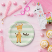 Pastel Green Stripes.jpg Papieren Bordje (Feest)