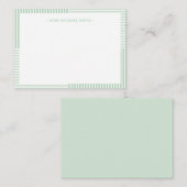 Pastel Green Stripes Kindernotitie Kaart Notitiekaartje (Voorkant / Achterkant)
