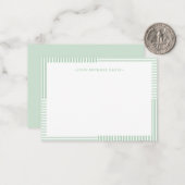 Pastel Green Stripes Kindernotitie Kaart Notitiekaartje (Voorkant / Achterkant in situ)