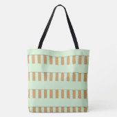 Pastel Green Stripes op elke kleur Custom monogram Tote Bag (Achterkant)