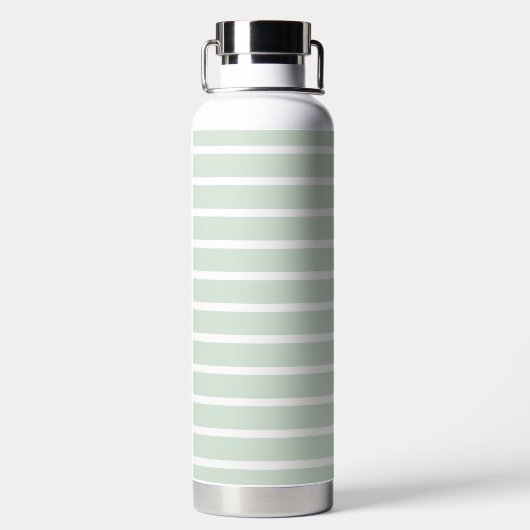 Pastel Green Stripes Waterfles (Achterkant)