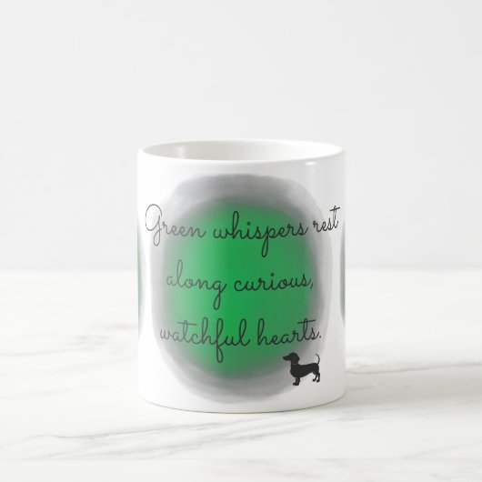 Pastel Green Watercolor Dachshund Personalized  Koffiemok (Center)