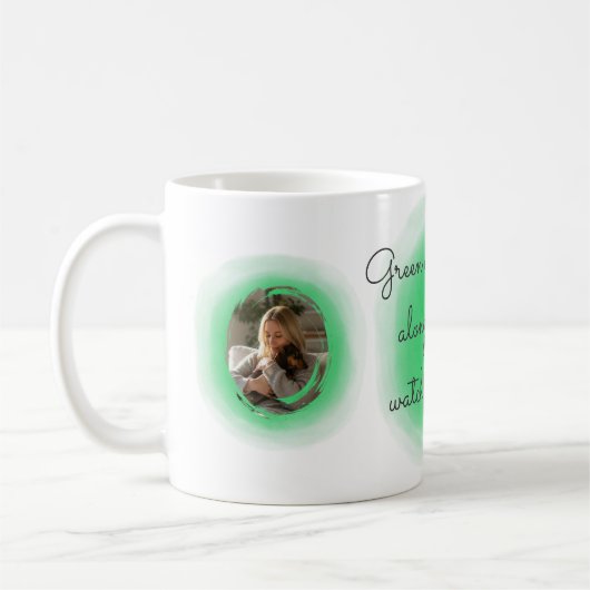 Pastel Green Watercolor Dachshund Personalized  Koffiemok (Links)