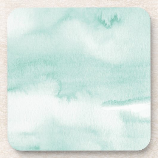 Pastel Green Waterverf Wash Painting Onderzetter S (Voorkant)