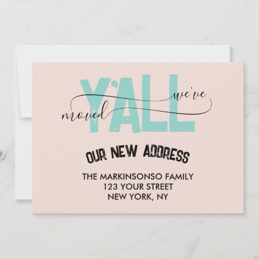 Pastel Green We Moved Y'all Moving Announcement Kaart (Voorkant)