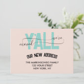 Pastel Green We Moved Y'all Moving Announcement Kaart (Staand voorkant)