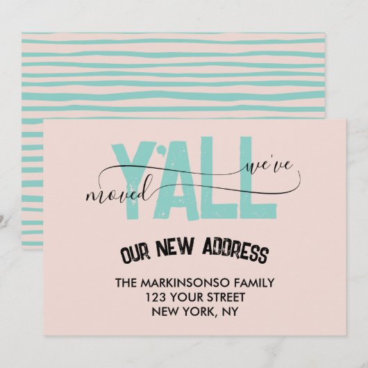 Pastel Green We Moved Y'all Moving Announcement Kaart (Voorkant / Achterkant)
