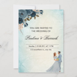 Pastel Green Wedding Invitation Kaart