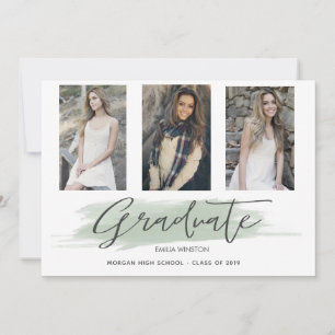 Pastel Green Whimsical ⎢ Afstuderen Photo Card Feestdagenkaart