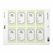 Pastel Green & White Chevron Wedding Sticker Label (Full Sheet)