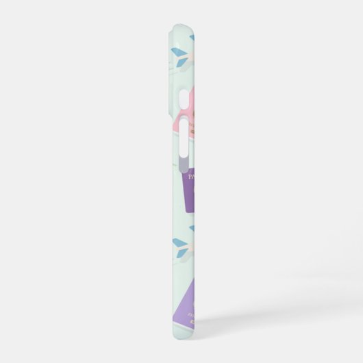 Pastel green with travel doodle iPhone Case iPhone 16 Hoesje (Linkerkant)