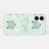 Pastel green with travel doodle iPhone Case iPhone 16 Hoesje (Achterkant horizontaal)