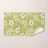 Pastel Green & Yellow Flower Pattern Bad Handdoek (Handdoek)