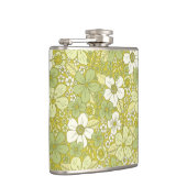 Pastel Green & Yellow Flower Pattern Heupfles (Rechts)