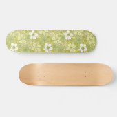 Pastel Green & Yellow Flower Pattern Persoonlijk Skateboard (Horizontaal)