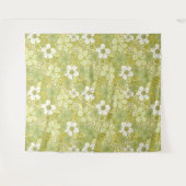 Pastel Green & Yellow Flower Pattern Wandkleed (Voorkant (horizontaal))