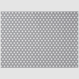 Pastel Grey Background met White Polka Dots Tissuepapier