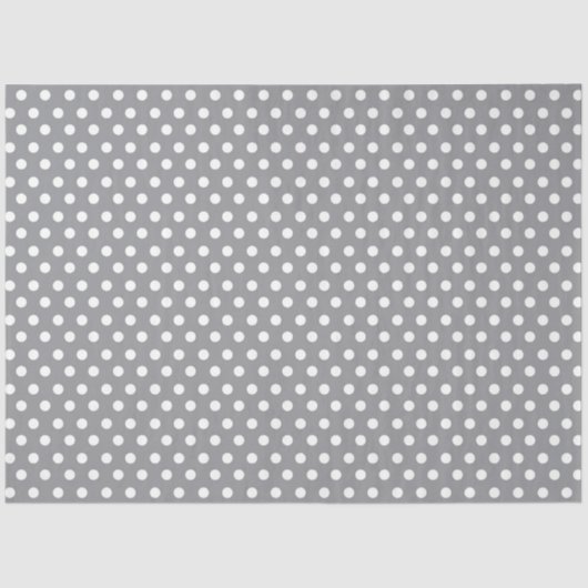 Pastel Grey Background met White Polka Dots Tissuepapier (Voorkant)