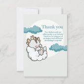 Pastel Grey Blue Cloudy Schattige Sleeping Baby Dr Bedankkaart (Voorkant)